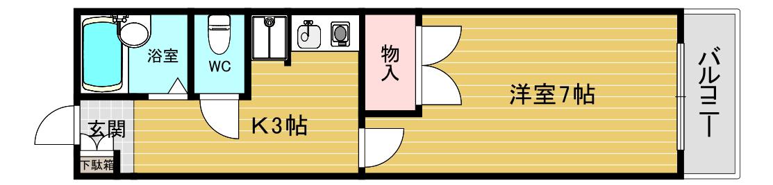 サイラントKANNO(1K/2階)の間取り写真