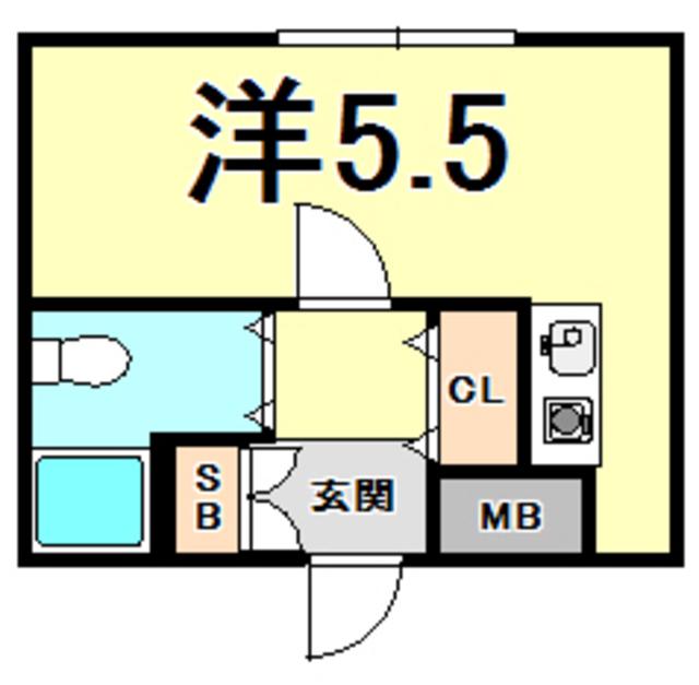 サンパレス21夙川東(ワンルーム/3階)の間取り写真