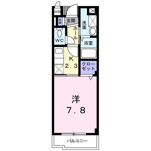 ブローテ(1K/2階)の間取り写真