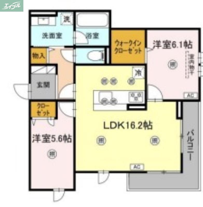 LUVERIA(2LDK/2階)の間取り写真