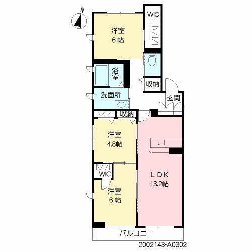グラン フルール(3LDK/3階)の間取り写真