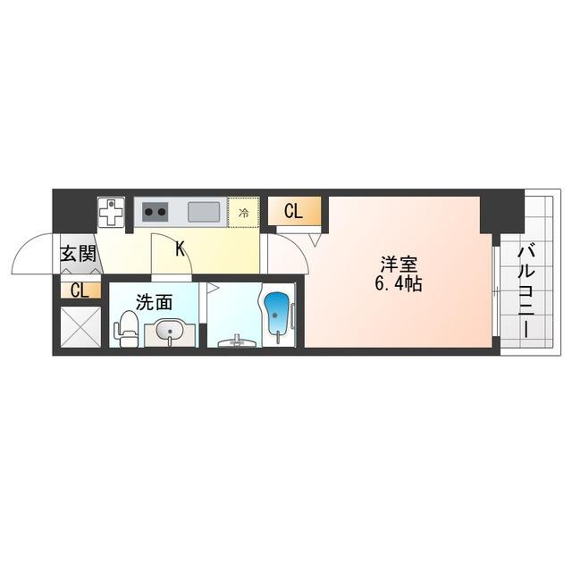 エグゼ大阪DOME CITYシエル(1K/9階)の間取り写真