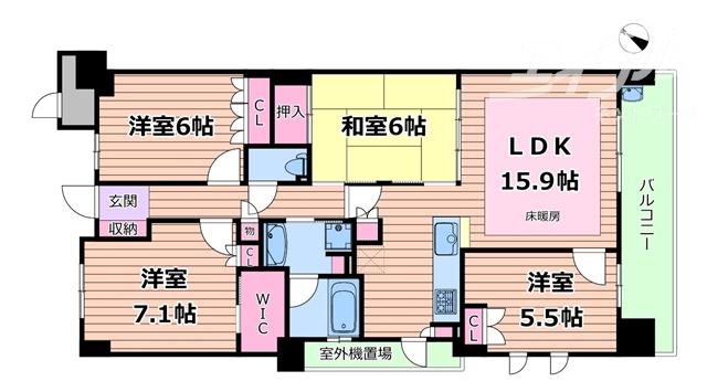 ミリカ・ヒルズ 一街区(4LDK/10階)の間取り写真