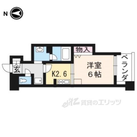 ブローニュ姉小路(1K/6階)の間取り写真