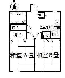 高徳ハイツ(2K/3階)の間取り写真