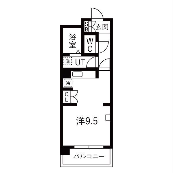 ライオンズマンション徳川(ワンルーム/2階)の間取り写真