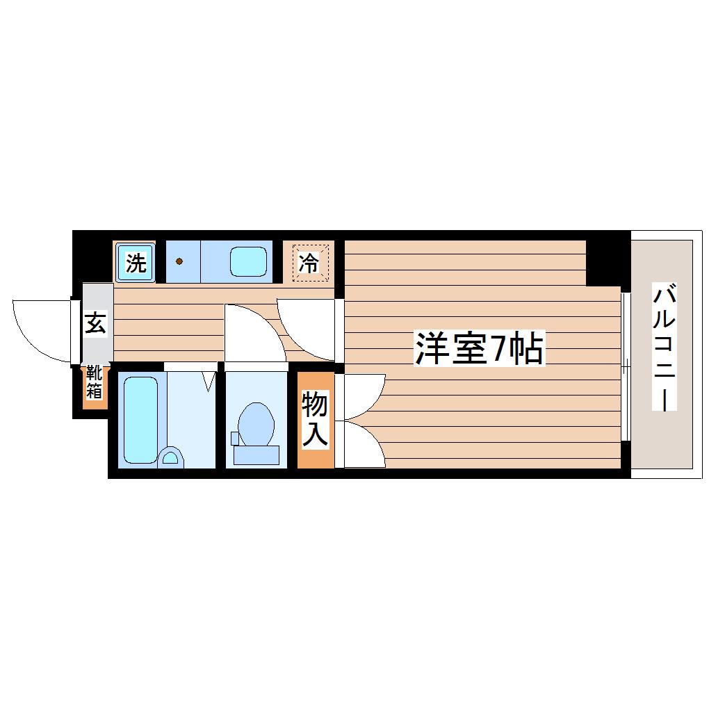 フォレストヒル小松島(1K/2階)の間取り写真