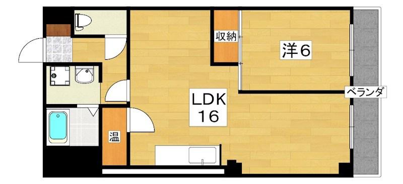 龍宝マンション(1LDK/3階)の間取り写真