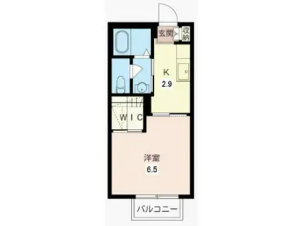 グリーンヒルズ(1K/2階)の間取り写真