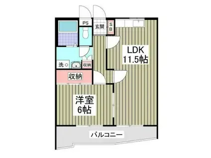 コーポ・マリリ(1LDK/2階)の間取り写真