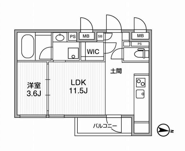 GRANDUO荻窪(1LDK/1階)の間取り写真