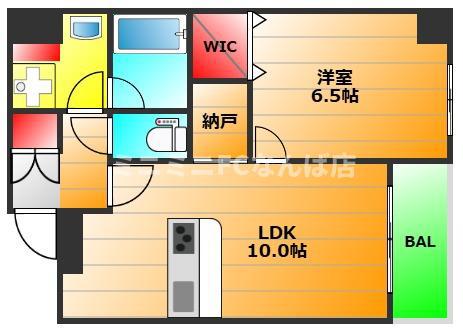 シティスパイア難波グレイス(1SLDK/10階)の間取り写真