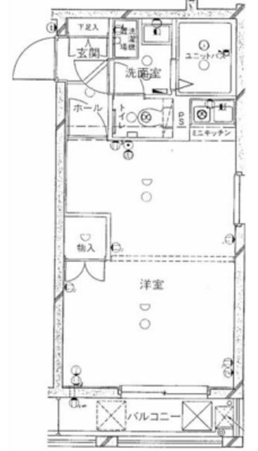 ジェントル川崎大師(ワンルーム/4階)の間取り写真