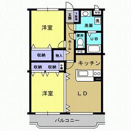 ユーミーやなせ(2LDK/2階)の間取り写真
