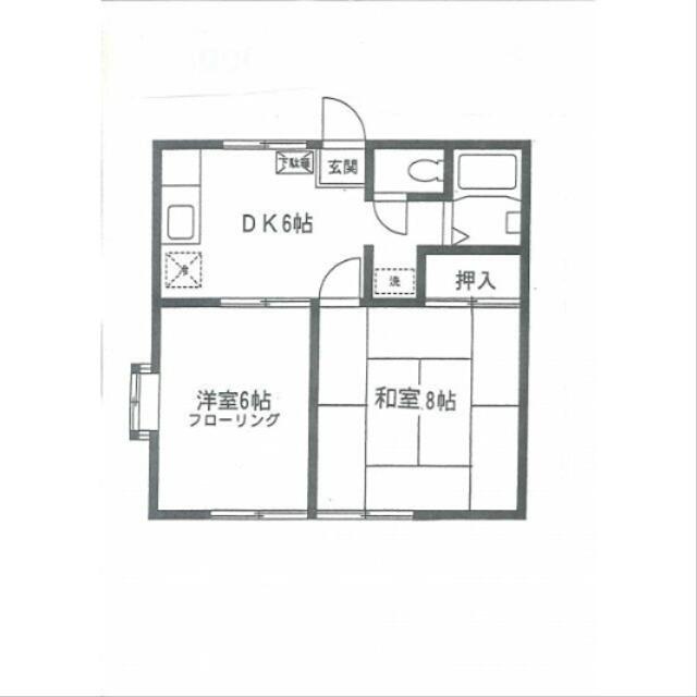 ファミーユ東林間(2DK/2階)の間取り写真