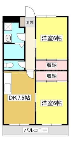 アーバン深田(2DK/2階)の間取り写真