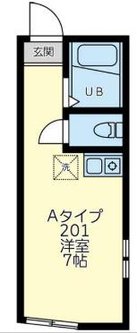マーサプティ横浜(ワンルーム/2階)の間取り写真
