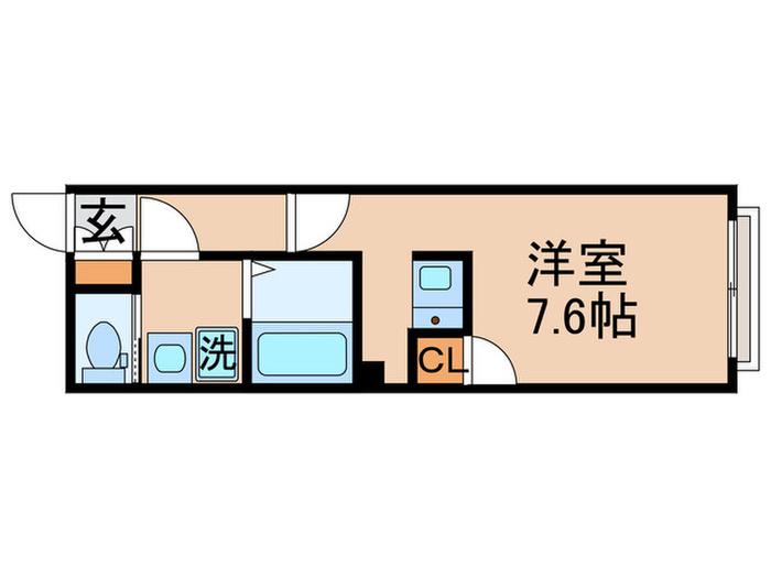CASITA野田(ワンルーム/2階)の間取り写真