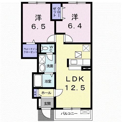レクサスA(2LDK/1階)の間取り写真