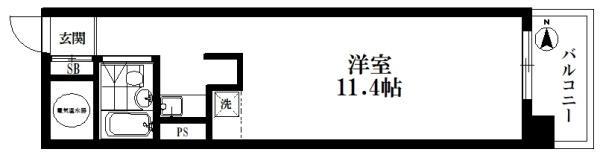 コープ野村亀戸 西棟(ワンルーム/4階)の間取り写真