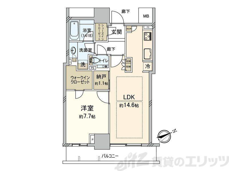 ザセントラルマークタワー(1LDK/27階)の間取り写真