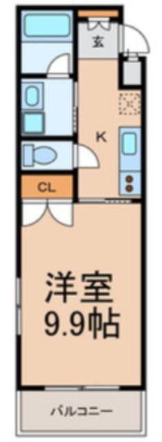 ラシィーヌ吹割(1K/2階)の間取り写真