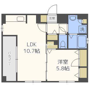 シェーンブルン(1LDK/2階)の間取り写真