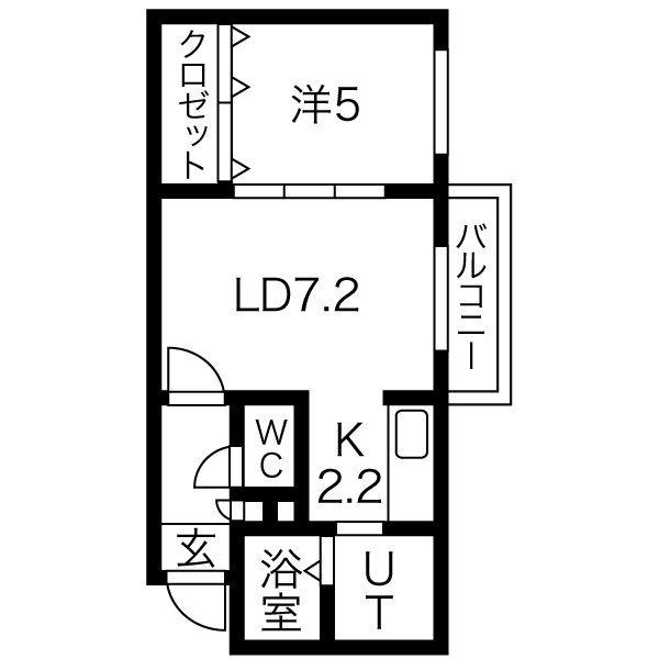 スペランツァ発寒(1LDK/3階)の間取り写真