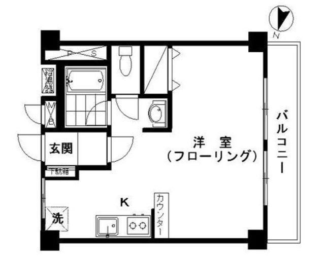 シュロス平山(ワンルーム/1階)の間取り写真