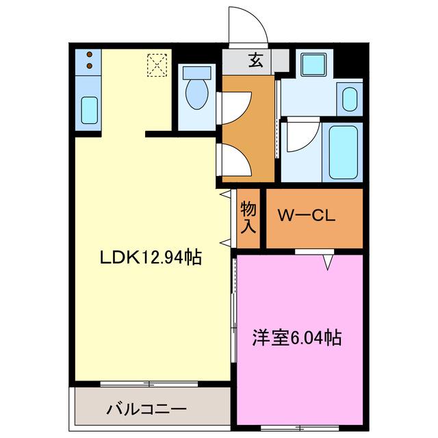 クローバーII(1LDK/2階)の間取り写真