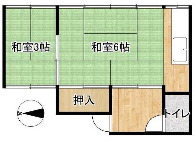 藤田荘(1K/1階)の間取り写真