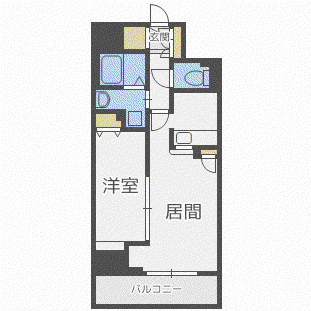 レジディア南1条(1LDK/3階)の間取り写真