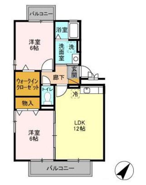エトワールD(2LDK/3階)の間取り写真