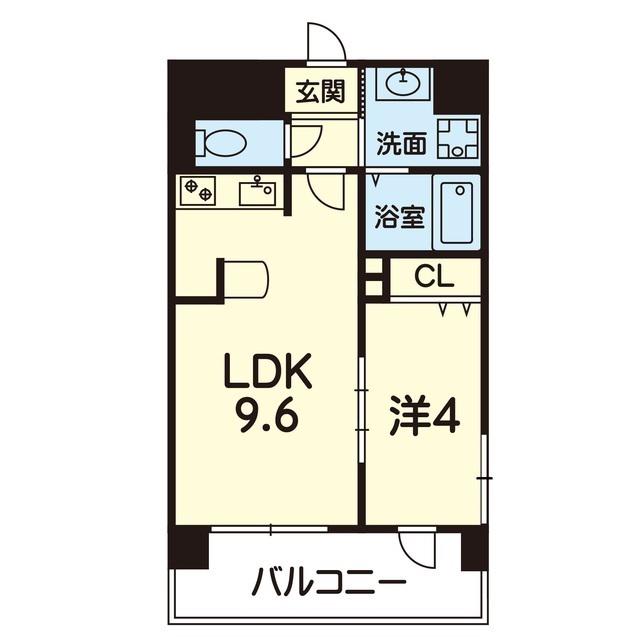 ライズ代継橋(1LDK/9階)の間取り写真