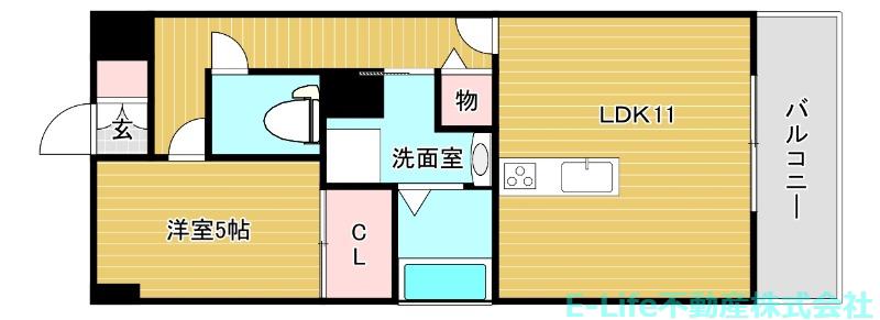 CHANGE.BLD(1LDK/6階)の間取り写真