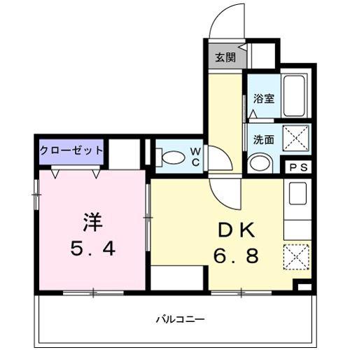 ＪＲ鶴見線 鶴見小野駅 徒歩6分 5階建 築2年(1DK/4階)の間取り写真