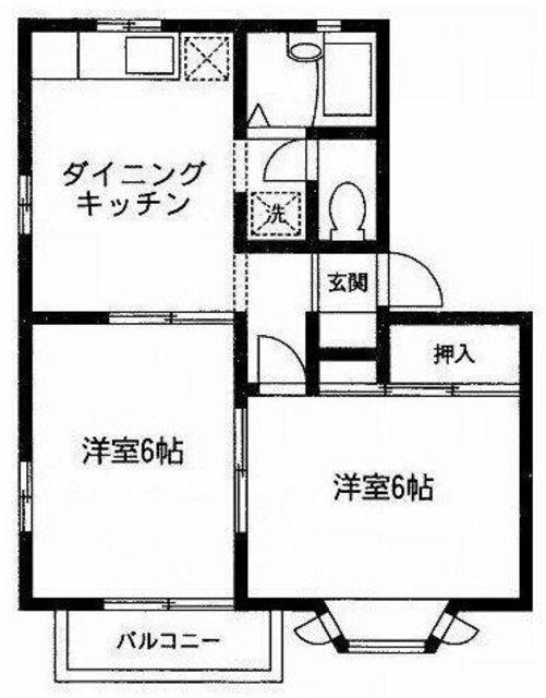 コスモコープ(2DK/2階)の間取り写真