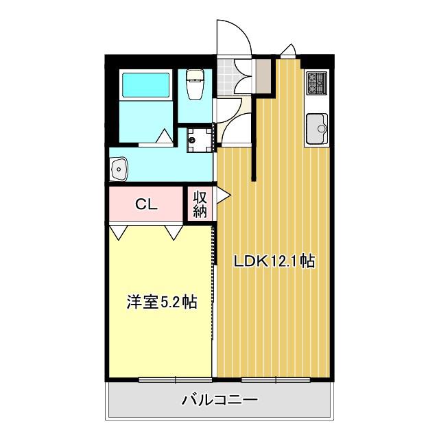 LALOI(1LDK/2階)の間取り写真