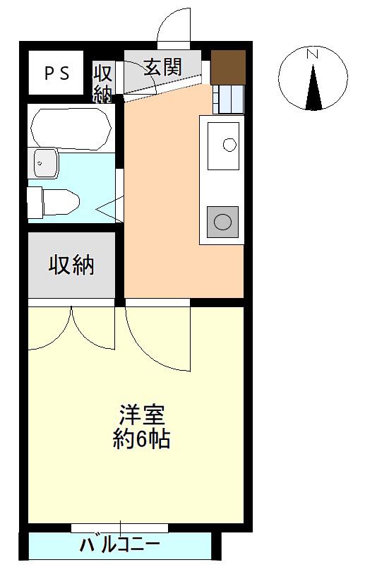 エスプローネ番町(1K/2階)の間取り写真