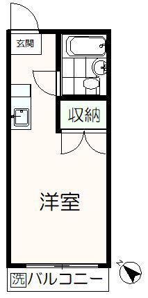 コンフォスタジオ永山(ワンルーム/2階)の間取り写真