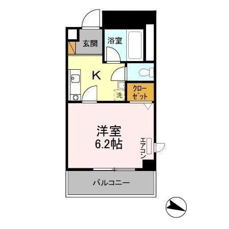 G.MウエストハイツA(1K/3階)の間取り写真