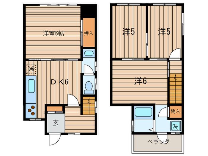 矢向4丁目(4DK/1階)の間取り写真