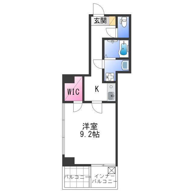 聖ソレイユビル(1K/2階)の間取り写真