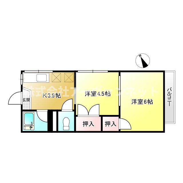 齋藤ハイム(2K/2階)の間取り写真