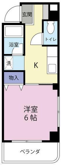 メゾンすみれ(1K/4階)の間取り写真
