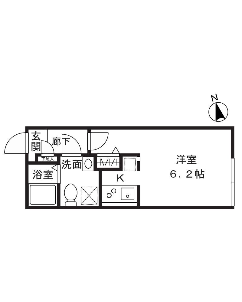 BRANCHE大泉学園(ワンルーム/4階)の間取り写真