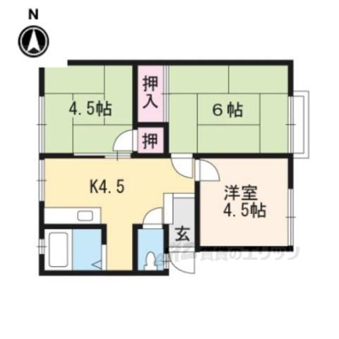 ビューラー西渋川(3DK/2階)の間取り写真