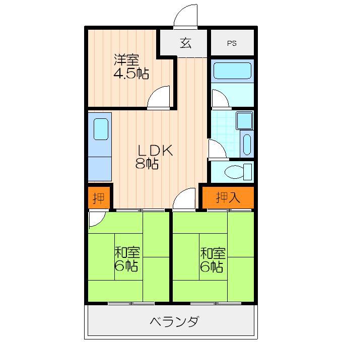 コーポラス新橋(3LDK/1階)の間取り写真