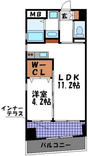 レジデンス住吉(1LDK/12階)の間取り写真