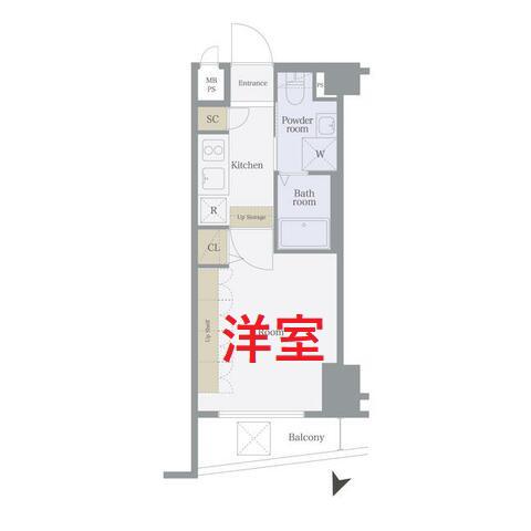 ブライズ大森東(1K/3階)の間取り写真
